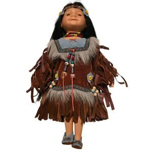 Cathay Collection Native American Indian Porcelain Doll 18 inch - Used/no box
